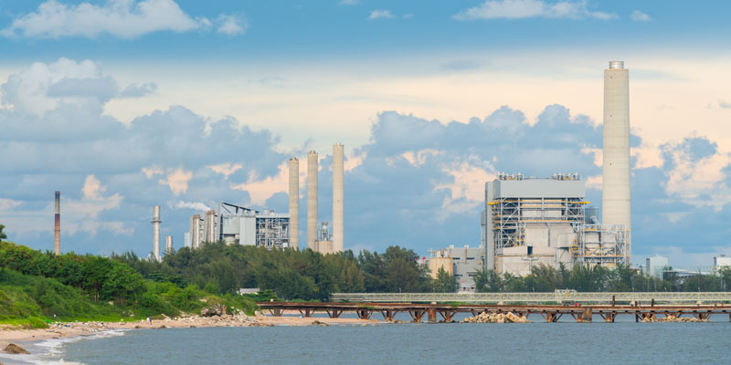 power plant and sky background